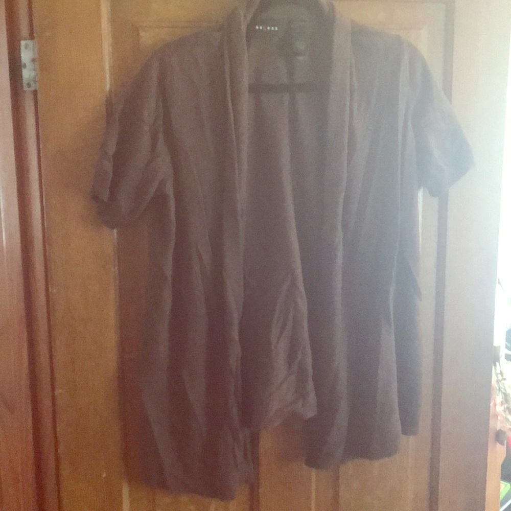 Short sleeve brown cardigan